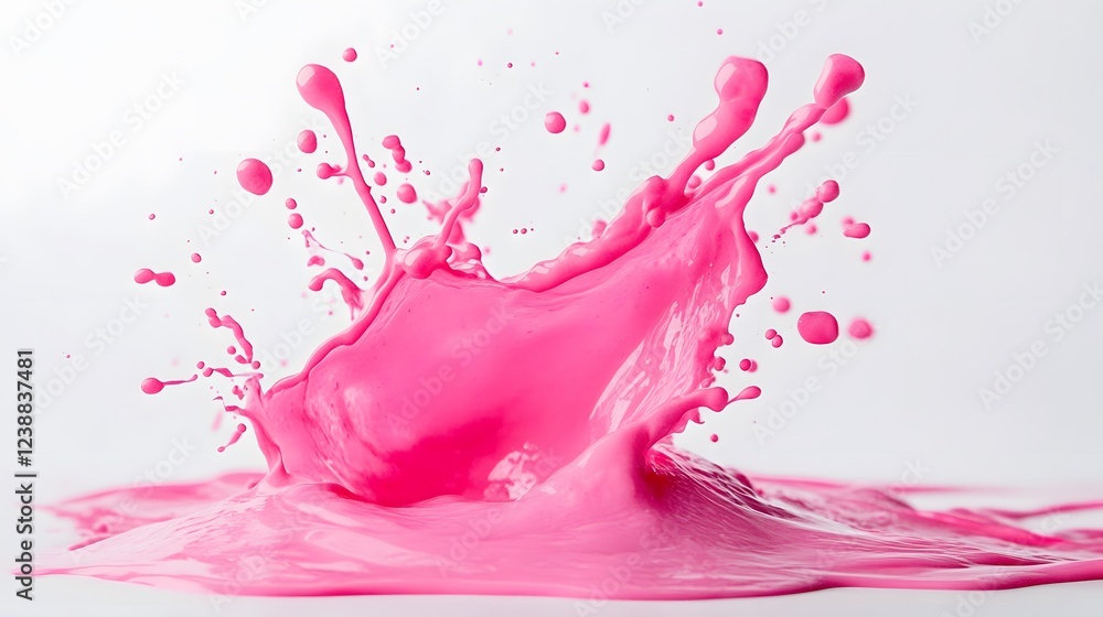 Dripping Fluid pink color, on a white background, generative AI Dripping Fluid pink color, on a white background, generative AI
