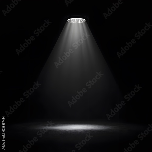 Glowing spotlight overlay in a dark background with dramatic lighting effect for cinematic presentation.

