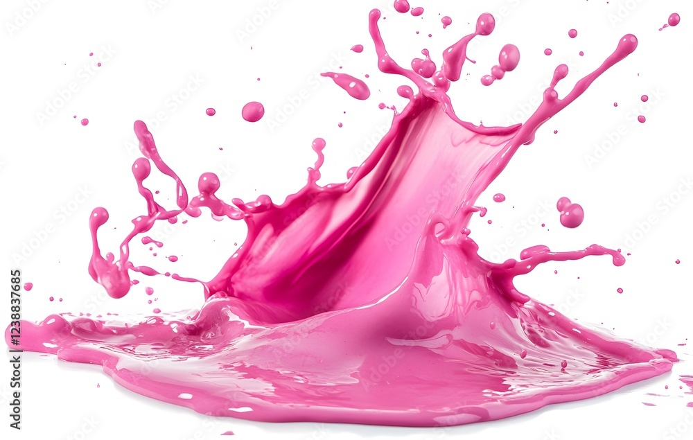 Dripping Fluid pink color, on a white background, generative AI Dripping Fluid pink color, on a white background, generative AI