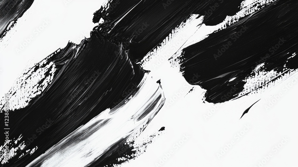 Abstract Black And White Paint Brushstrokes Artwork Abstract Black And White Paint Brushstrokes Artwork