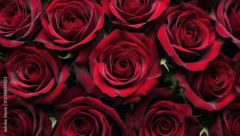 Stunning Close-Up of Fresh Red Roses in a Beautiful Arrangement Stunning Close-Up of Fresh Red Roses in a Beautiful Arrangement