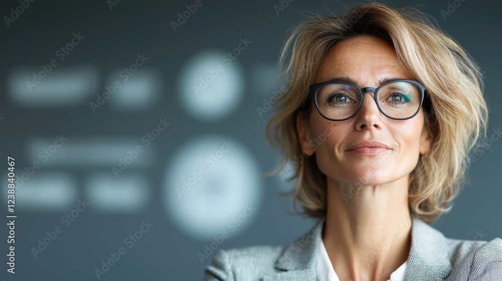 Confident Businesswoman Addressing Audience During Corporate Presentation A poised professional woman speaking confidently while leading a business meeting or seminar Confident Businesswoman Addressing Audience During Corporate Presentation A poised professional woman speaking confidently while leading a business meeting or seminar