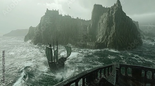 Stunning Atmospheric Waves Visualized Over Dramatic Rocky Coastline