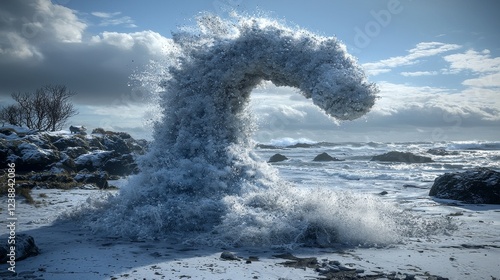 Capturing the Essence of Dynamic Waves on a Serene Coastal Landscape