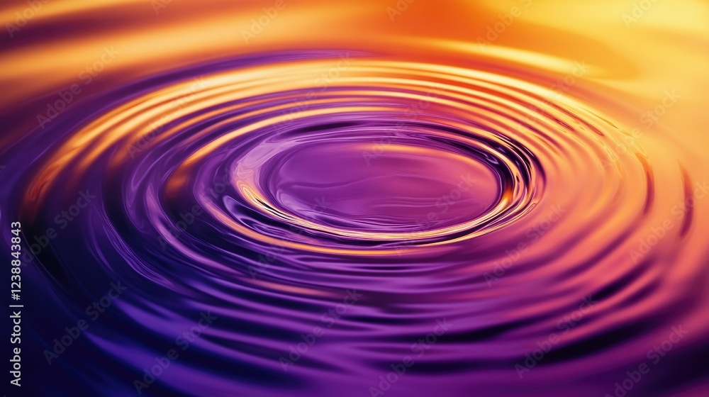 Artistic shot of smooth water flow, with ripple lines reflecting vibrant hues of orange and purple at dusk. Artistic shot of smooth water flow, with ripple lines reflecting vibrant hues of orange and purple at dusk.