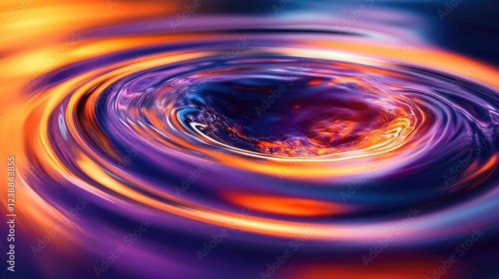 Artistic shot of smooth water flow, with ripple lines reflecting vibrant hues of orange and purple at dusk. Artistic shot of smooth water flow, with ripple lines reflecting vibrant hues of orange and purple at dusk.