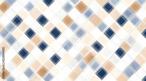 Wallpaper Mural Abstract diagonal plaid pattern, neutral colors, textile design, background for website or print Torontodigital.ca