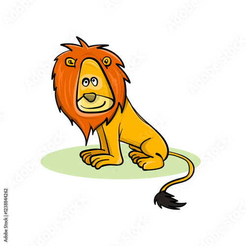 Vector illustration of a lion cartoon isolated on a white background