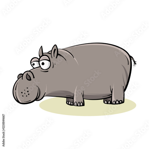 Cute hippopotamus cartoon vector illustration graphic