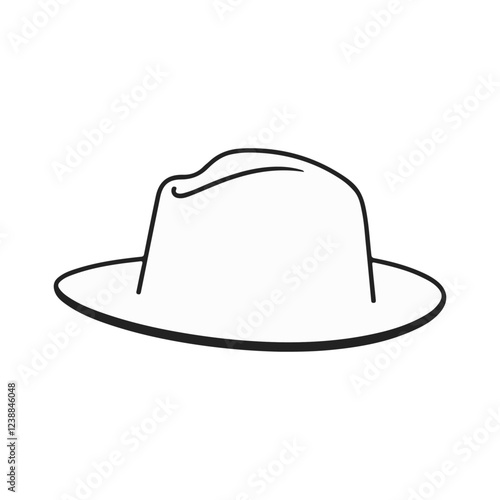 Elegant outline bowler cap icon