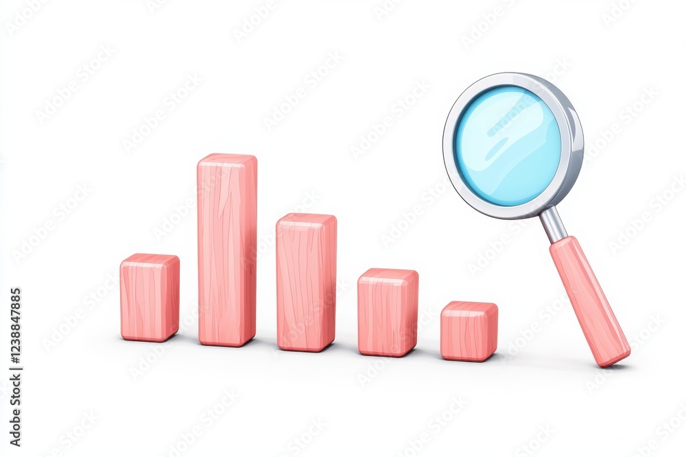 Bar Chart Inspection Icon with Magnifying Glass Highlighting Data Analysis Business Analytics and Financial Reporting for Management and Strategic Decision Making Bar Chart Inspection Icon with Magnifying Glass Highlighting Data Analysis Business Analytics and Financial Reporting for Management and Strategic Decision Making