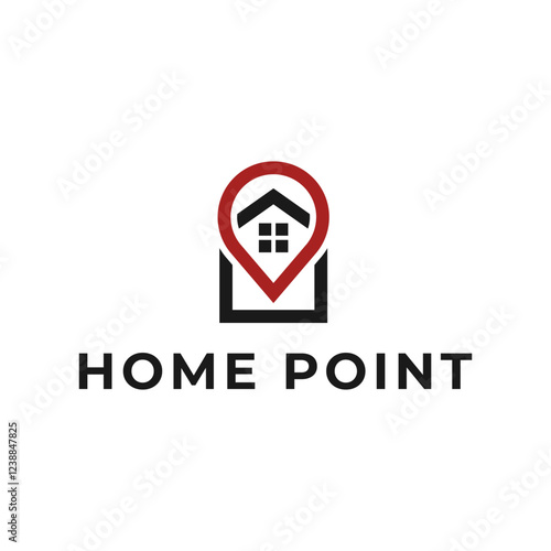 Free Download House point logo design vector template. Pin icon with home combination. . - GFXLoad