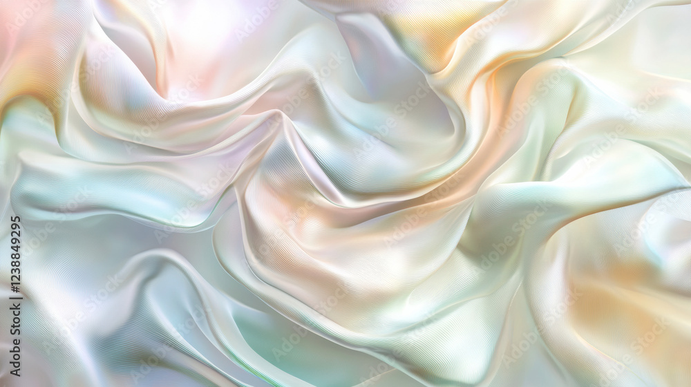 Fototapeta premium A mesmerizing abstract background featuring silky, flowing textures in a delicate mix of pastel and white tones