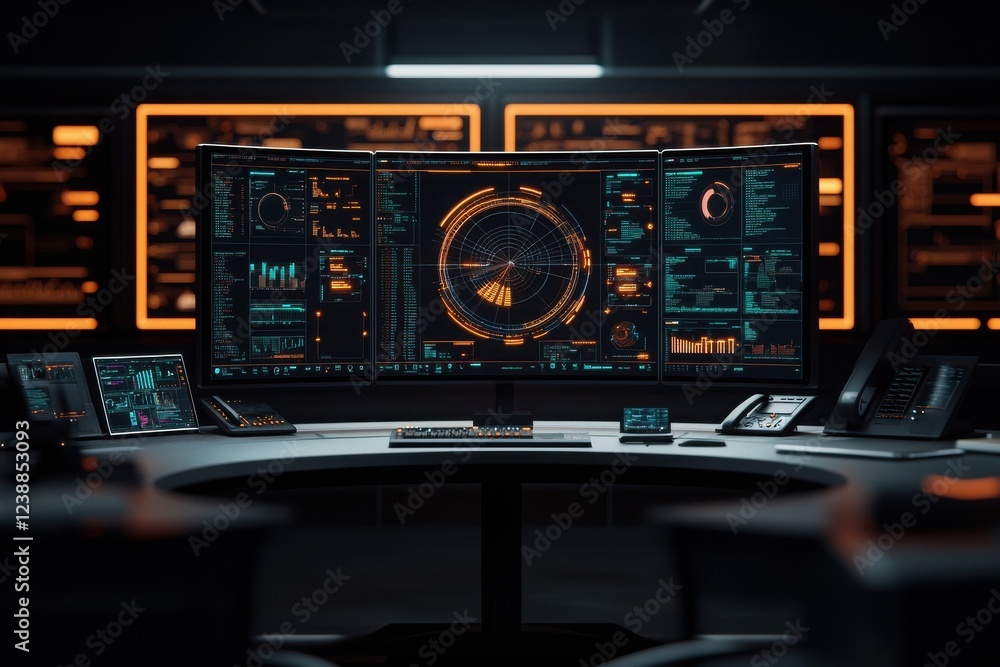 Fototapeta premium Data analytics insights in a futuristic business intelligence layout