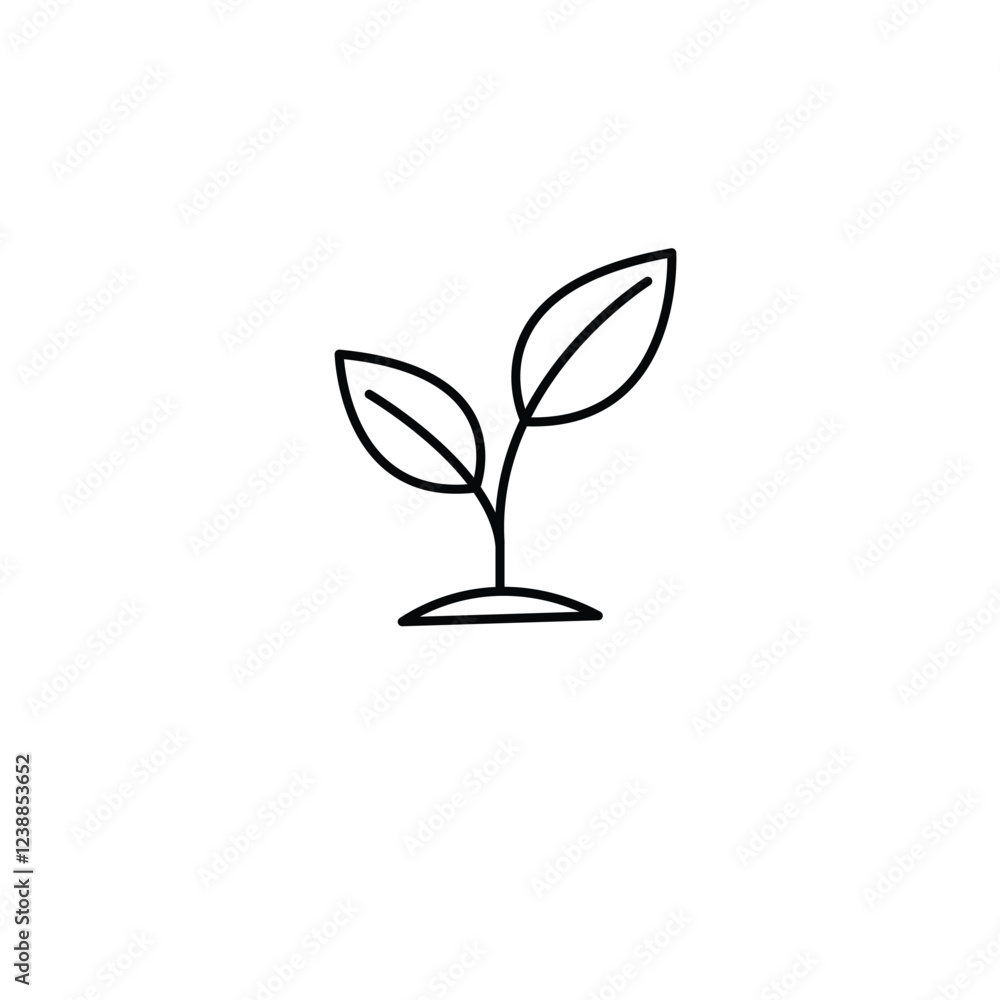 plant icon outline design vector. nature icon isolated on white background plant icon outline design vector. nature icon isolated on white background