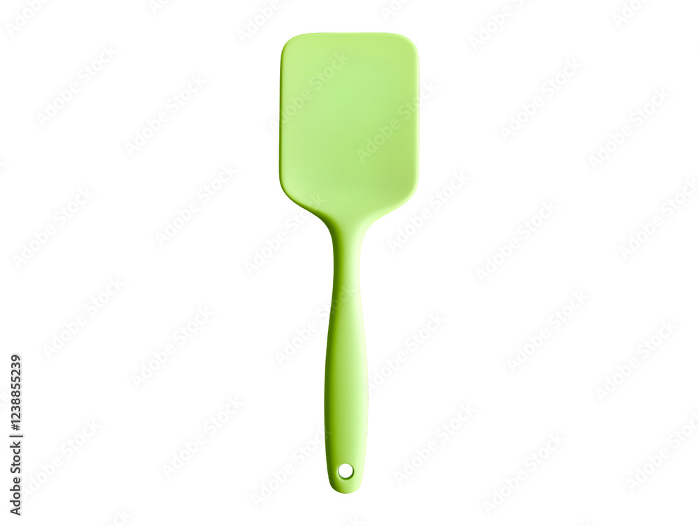 Pastel green silicone spatula isolated on transparent background, PNG, cut out Pastel green silicone spatula isolated on transparent background, PNG, cut out