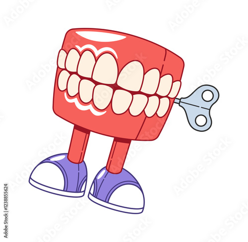Joke teeth winding jaw toy
