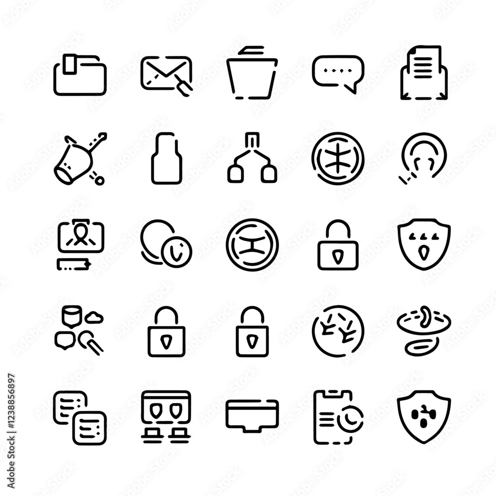 business proton and security lock icons sheet business proton and security lock icons sheet
