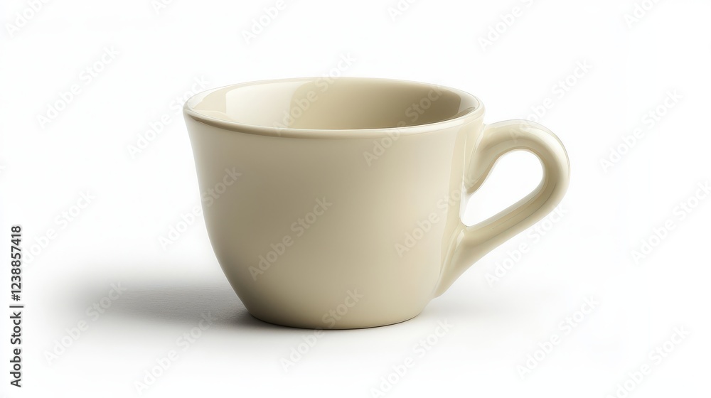 Elegant and Simple Ceramic Cup with Smooth Finish Ideal for Coffee or Tea on Neutral Background Elegant and Simple Ceramic Cup with Smooth Finish Ideal for Coffee or Tea on Neutral Background