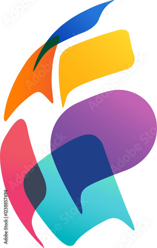 Abstract globe logo made from colorful speech bubbles