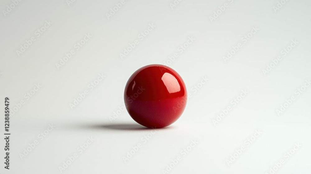 Single Glossy Red Sphere on White Background Single Glossy Red Sphere on White Background