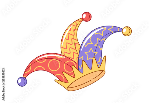 Colorful jester cap holiday accessory