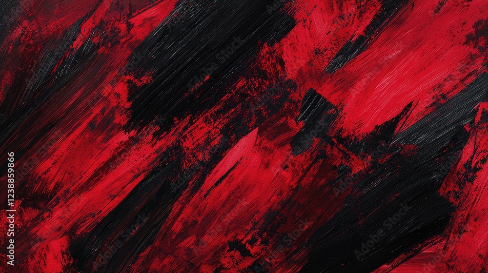 Fototapeta premium Abstract Red And Black Acrylic Paint Strokes