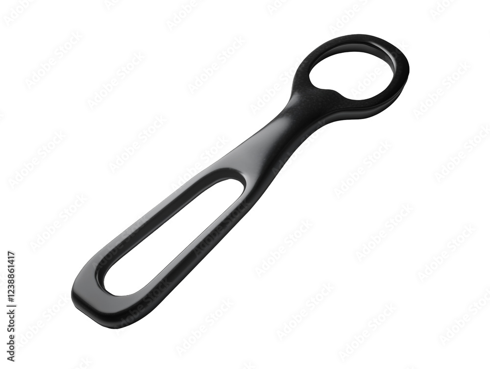 Sleek black bottle opener, isolated on transparent background, PNG, cut out Sleek black bottle opener, isolated on transparent background, PNG, cut out