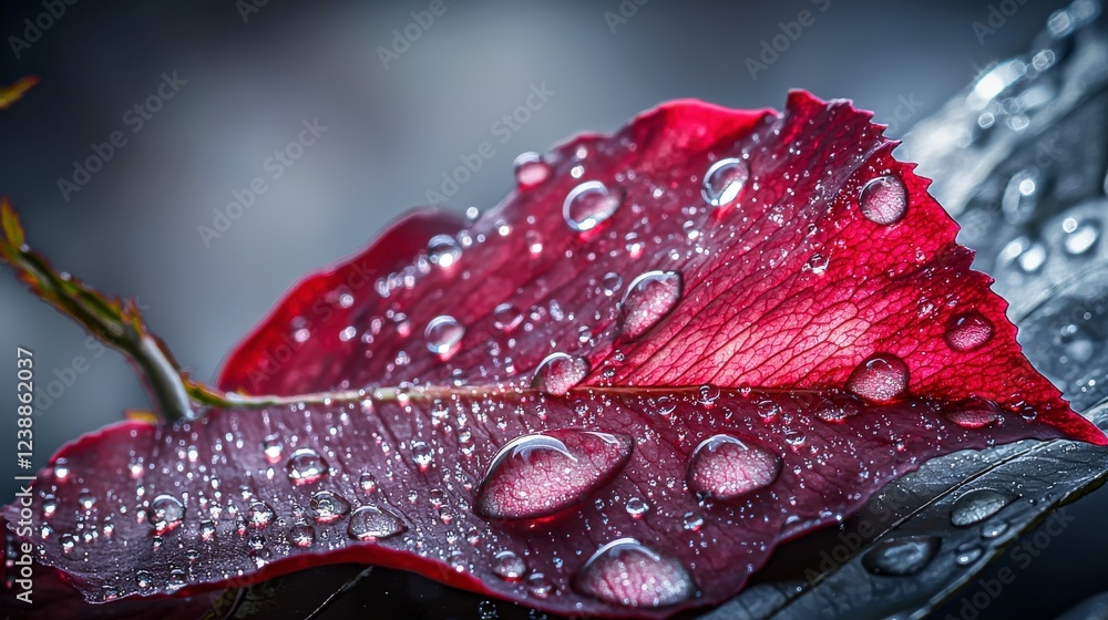 Captivating close-up of deep red rose petal with raindrops nature macro photography serene detailed romantic beauty Captivating close-up of deep red rose petal with raindrops nature macro photography serene detailed romantic beauty