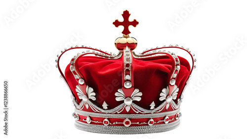 Royal Red Crown Image Majestic Velvet and Silver