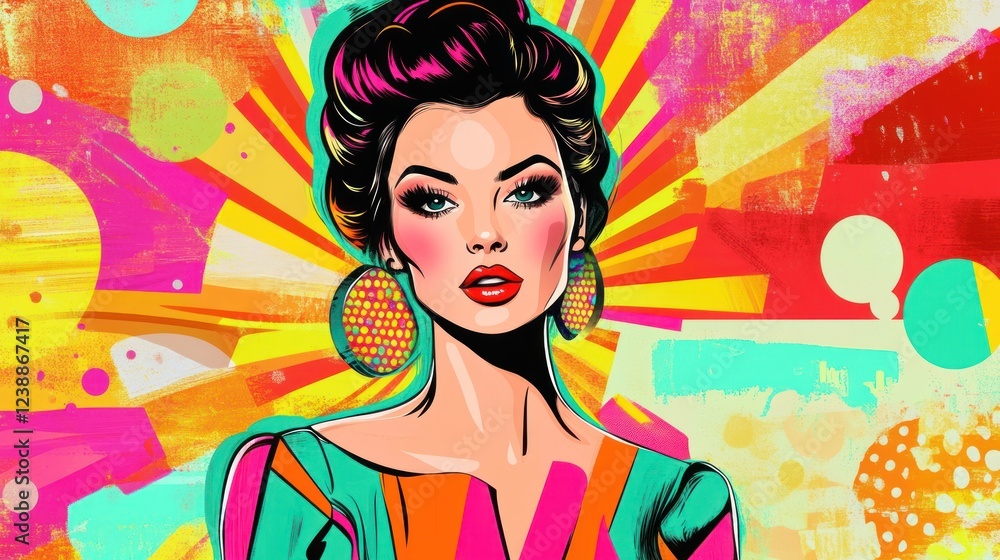 Vibrant Pop Art Woman: A Colorful Explosion of Style and Glamour Vibrant Pop Art Woman: A Colorful Explosion of Style and Glamour