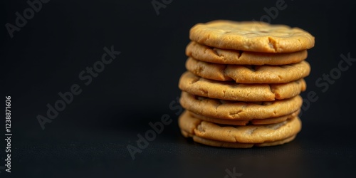 Wallpaper Mural Stack of freshly baked cookies resting on a dark background, inviting taste and warmth in a cozy setting Torontodigital.ca