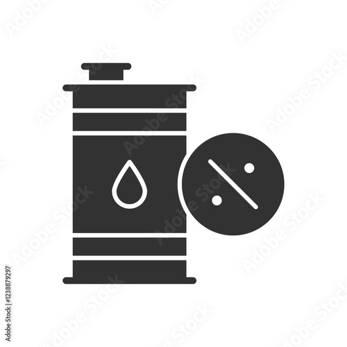 Oil Barrel Percent Icon - Tax Icon