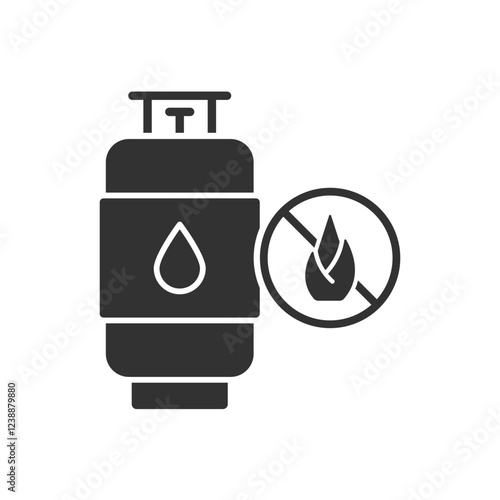 Gas Cylinder Icon - No Fire Icon