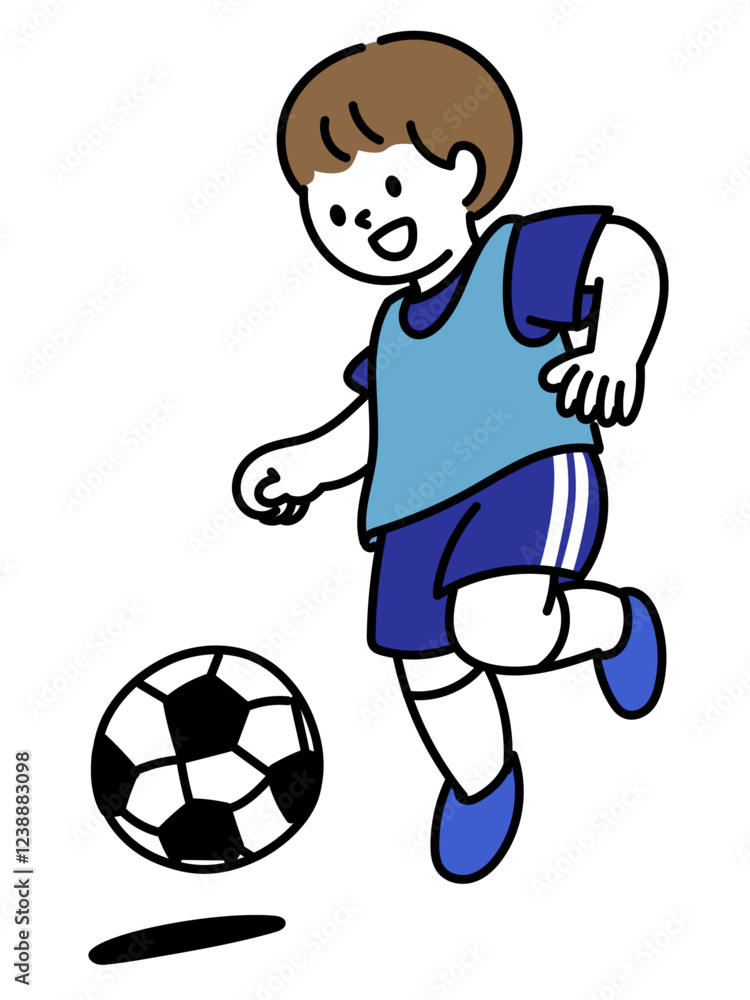 Obraz premium サッカーをする子どものベクターイラスト