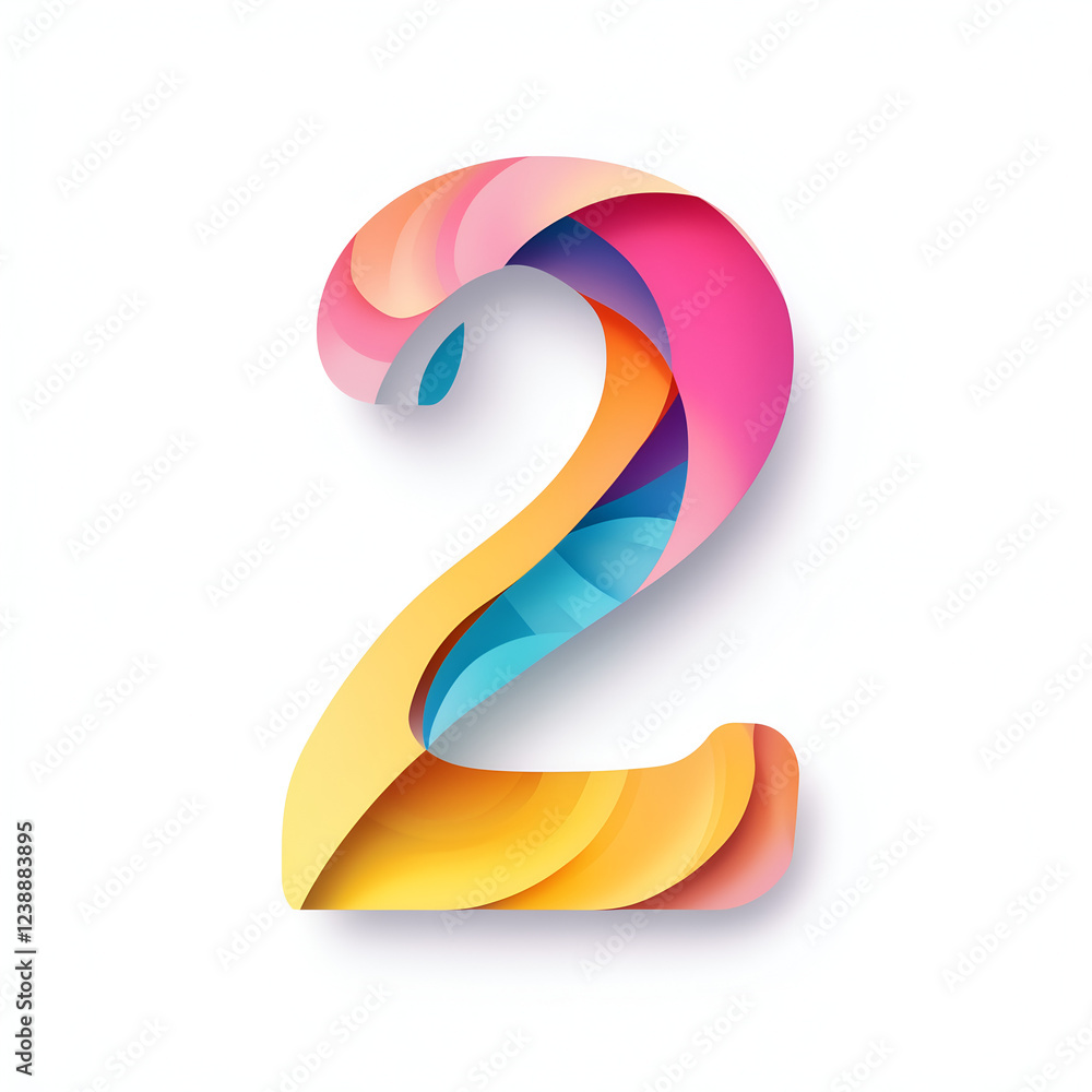 A vibrant, stylized number A vibrant, stylized number