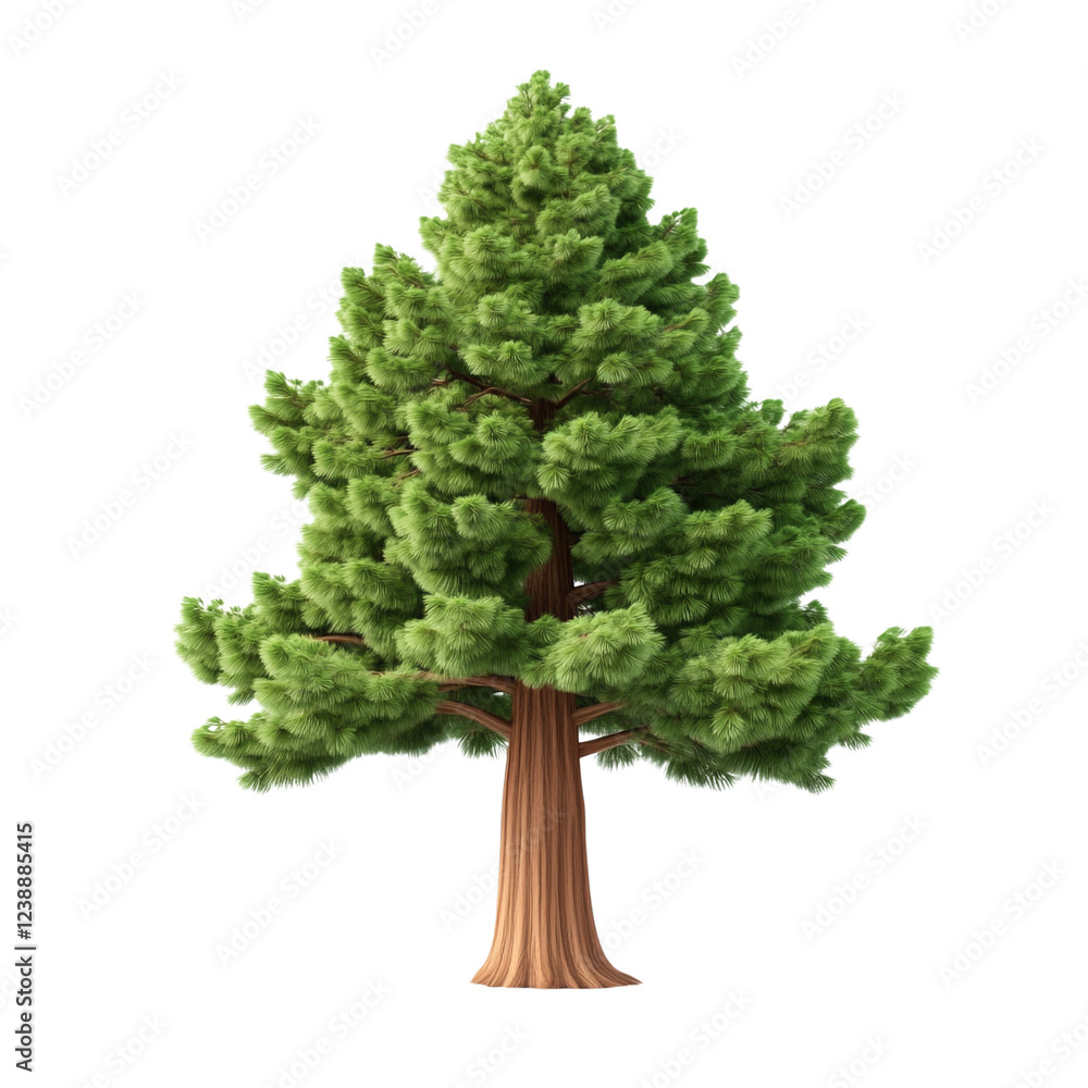 Fototapeta premium Illustration of a vibrant green pine tree standing tall.
