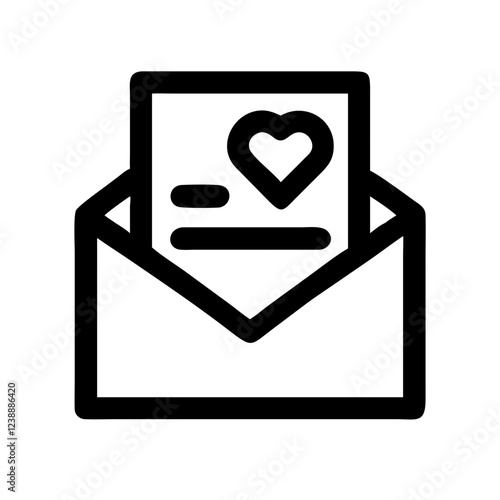 Love letter inside envelope with heart symbol for romantic expression and heartfelt communication
