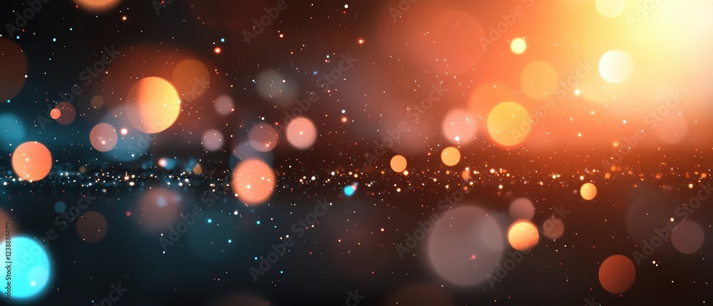 Obraz premium Colorful bokeh lights create a dreamy atmosphere in an abstract background.