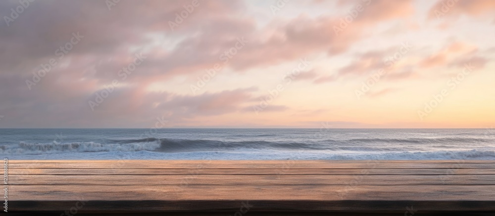 Obraz premium Sunset Over Ocean Waves with Dramatic Clouds and Reflections on Wet Sand