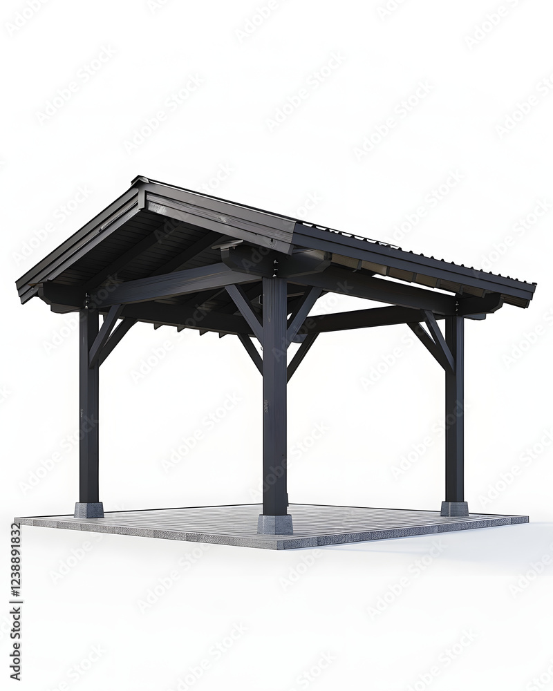 Modern outdoor pavilion with a sleek design and sturdy construction in a spacious setting for gatherings Modern outdoor pavilion with a sleek design and sturdy construction in a spacious setting for gatherings