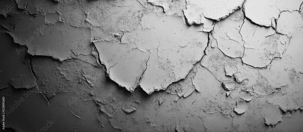 Cracked and Peeling Paint Texture on Old Wall in Black and White with Copy Space Cracked and Peeling Paint Texture on Old Wall in Black and White with Copy Space
