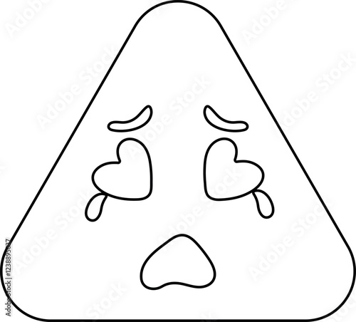 Playful Triangle Character with Hand-Drawn 