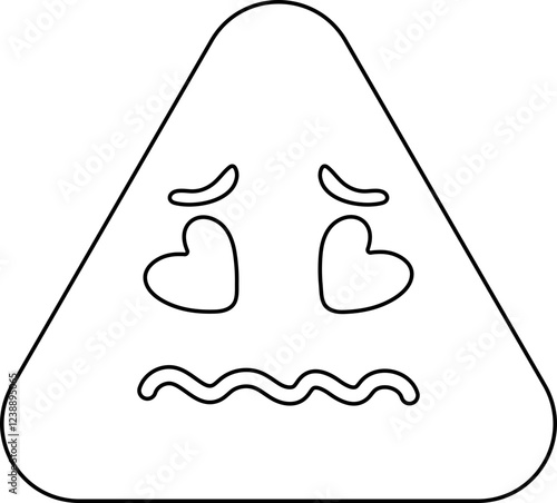 Playful Triangle Character with Hand-Drawn 
