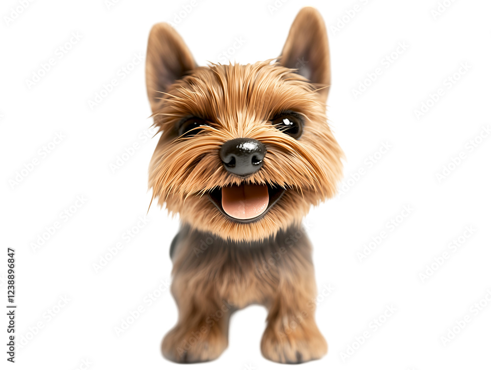 Adorable Yorkshire Terrier with a playful smile, looking directly at the camera with a friendly and loving expression, isolated on transparent background, PNG, cut out Adorable Yorkshire Terrier with a playful smile, looking directly at the camera with a friendly and loving expression, isolated on transparent background, PNG, cut out