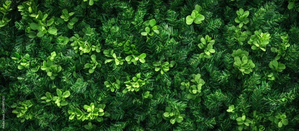 Dense Green Foliage Background with Various Leaf Patterns and Textures Dense Green Foliage Background with Various Leaf Patterns and Textures
