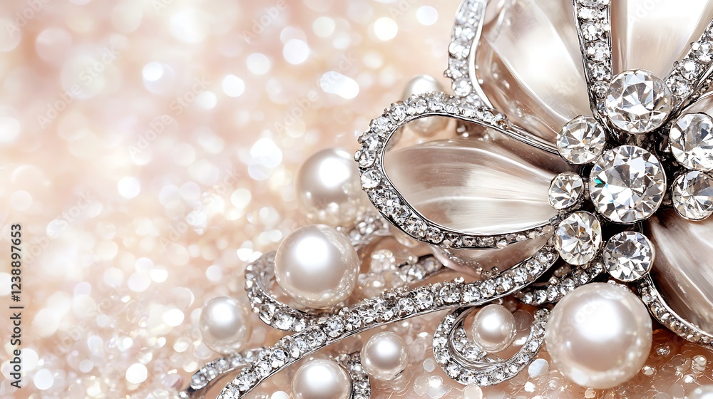 Elegant Pearl and Diamond Brooch Adorned with Sparkle Elegant Pearl and Diamond Brooch Adorned with Sparkle