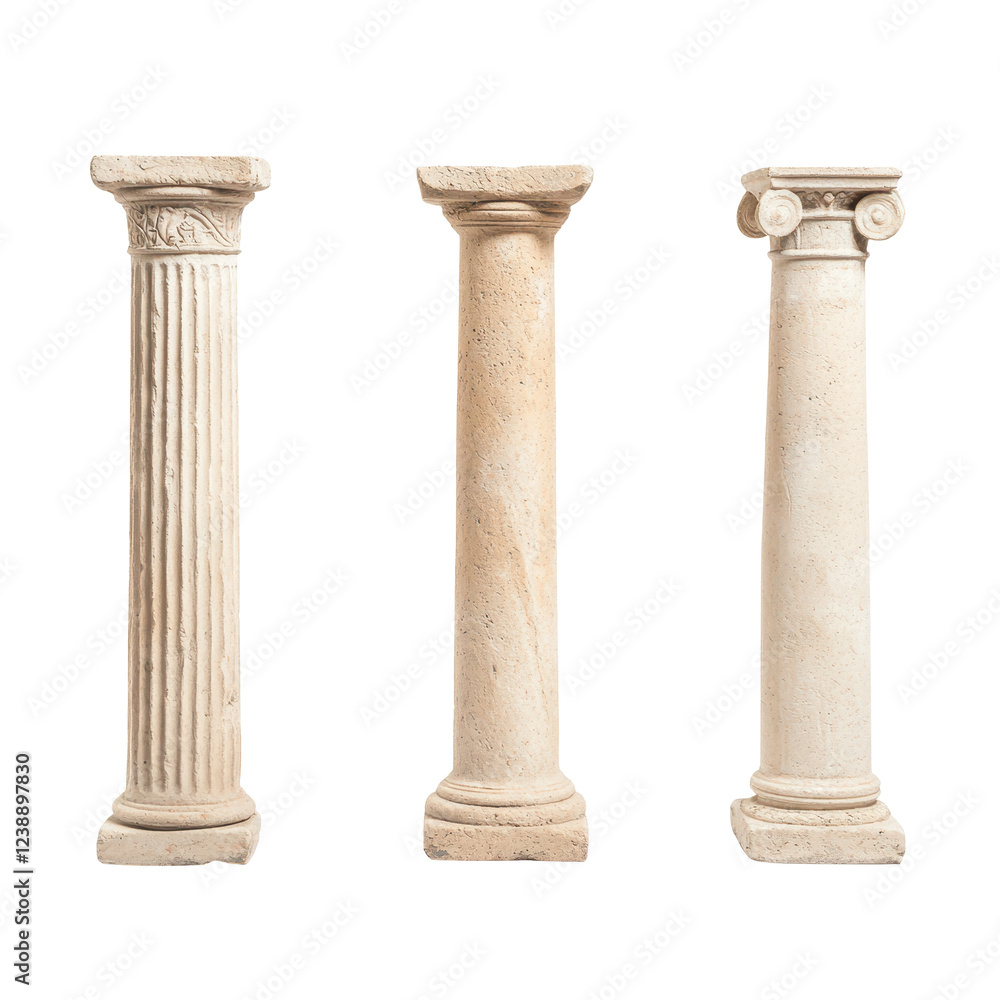 Three classic columns showcasing different architectural styles and historical significance. Three classic columns showcasing different architectural styles and historical significance.