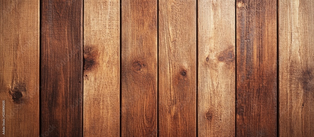 Naklejka premium Wooden planks with visible grain and knotholes in horizontal alignment