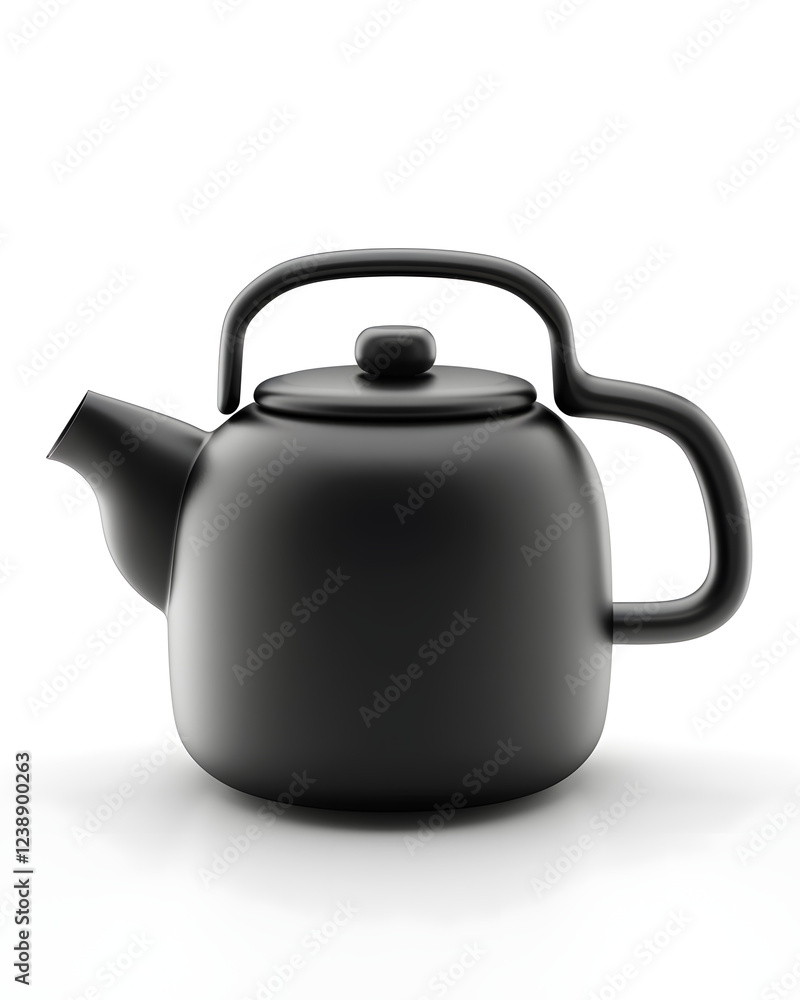 Modern black teapot with a unique handle design showcases minimalist aesthetics in contemporary kitchen decor Modern black teapot with a unique handle design showcases minimalist aesthetics in contemporary kitchen decor